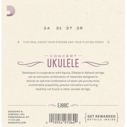 D'Addario EJ88C Ukulele Koncert Nyltech